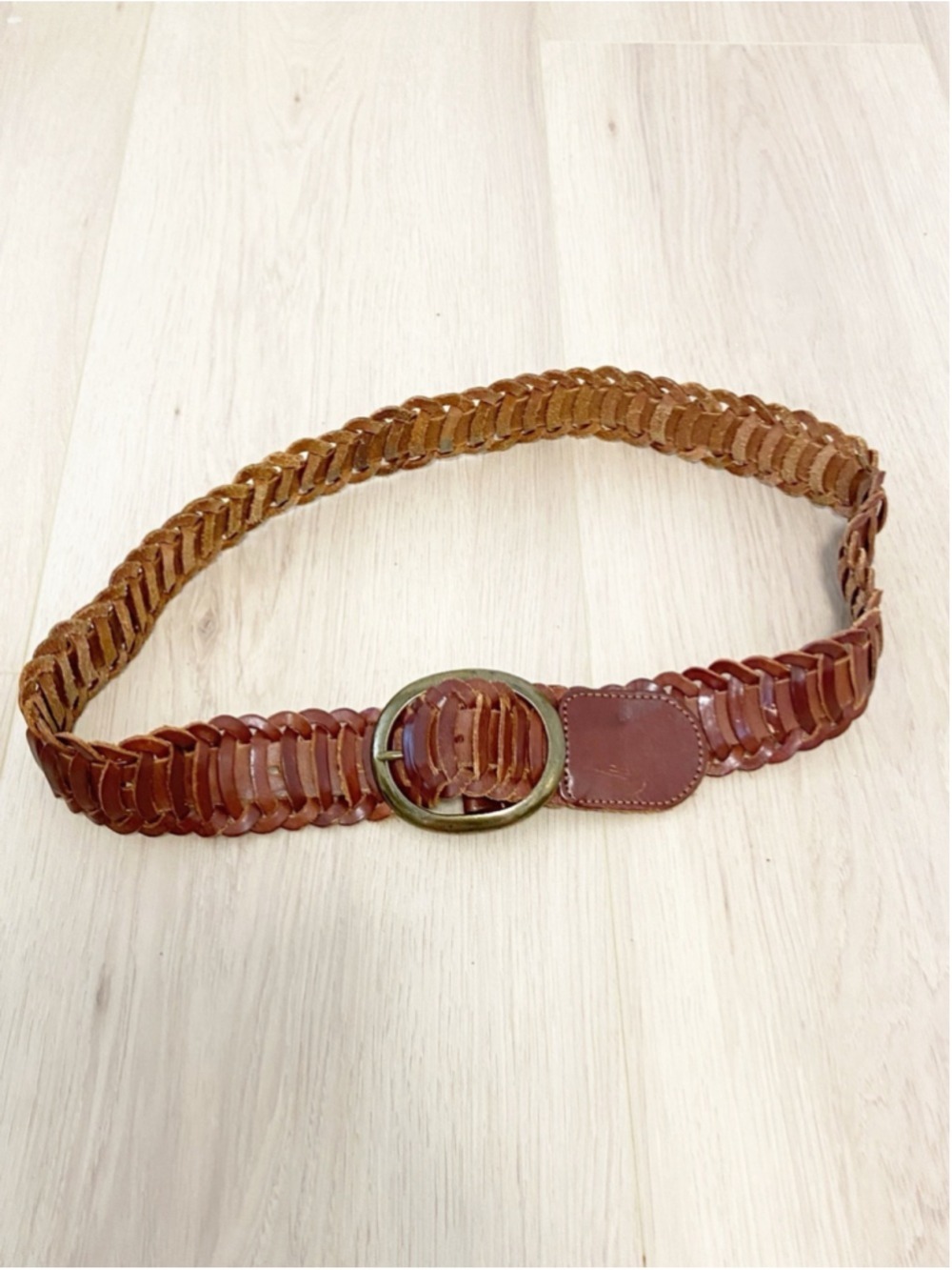 Vintage Gap 1980/90's woven braided leather belt brown
